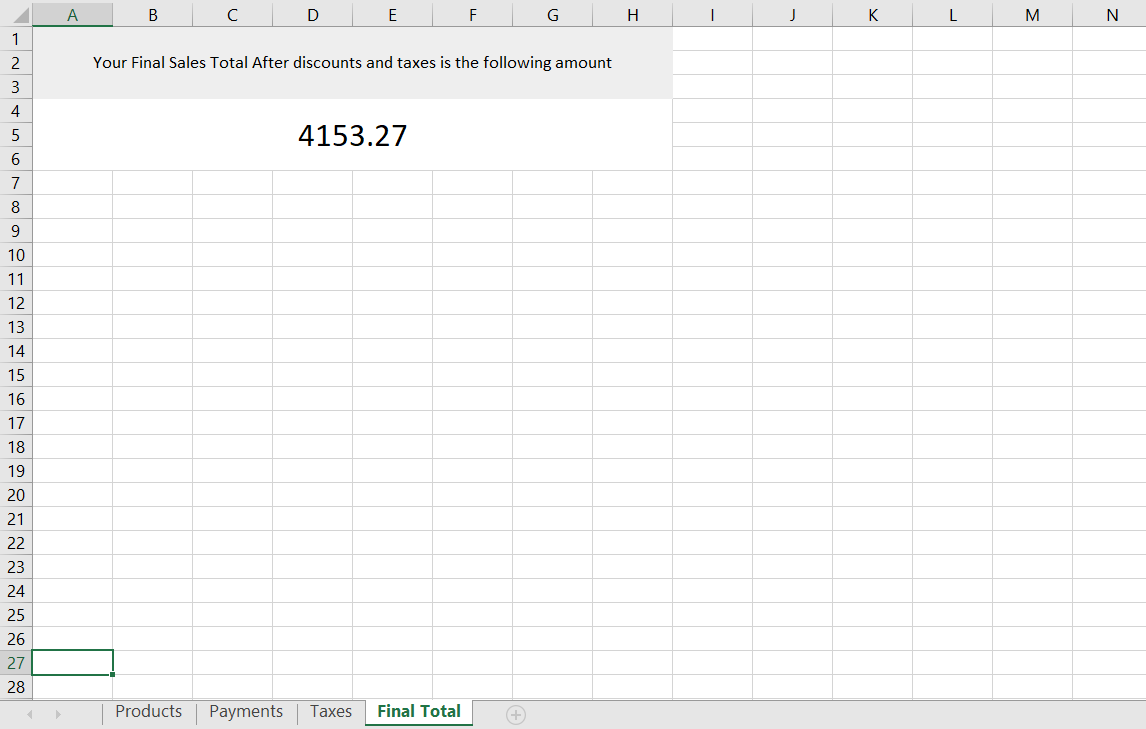 Point Of Sale excel report totals sheet